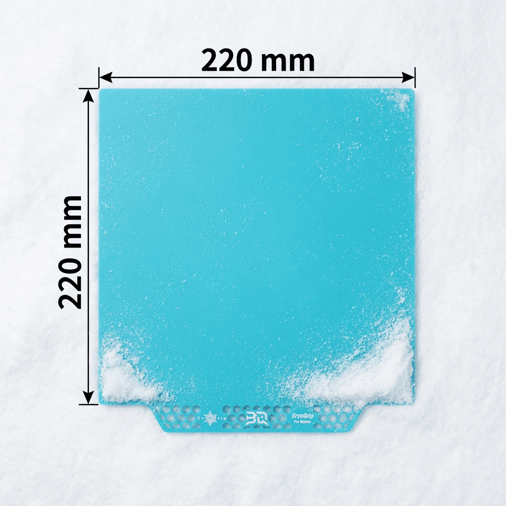 Foto: rollo BIQU CryoGrip Pro Buildplate Doble Cara para Adventurer 5M, Ender 3, Ender 3 V2, Ender 3 Pro, Ender 3S, CR20, Ender 5 y Sovol SV05 – 220x220 mm en BIQU CryoGrip Pro Buildplate Doble Cara para Adventurer 5M, Ender 3, Ender 3 V2, Ender 3 Pro, Ender con pieza impresa